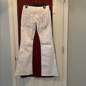 Nasty Gal Crisp White Fringed Jeans